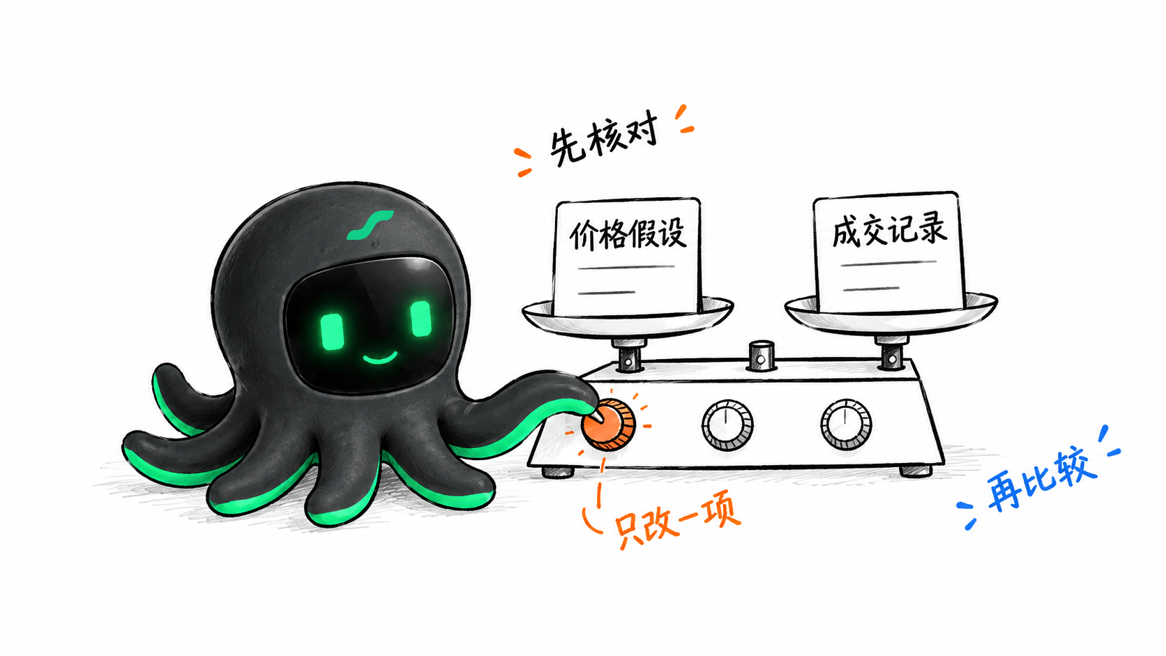 先核对价格假设与成交记录，只改变一项有依据的输入，再比较结果。