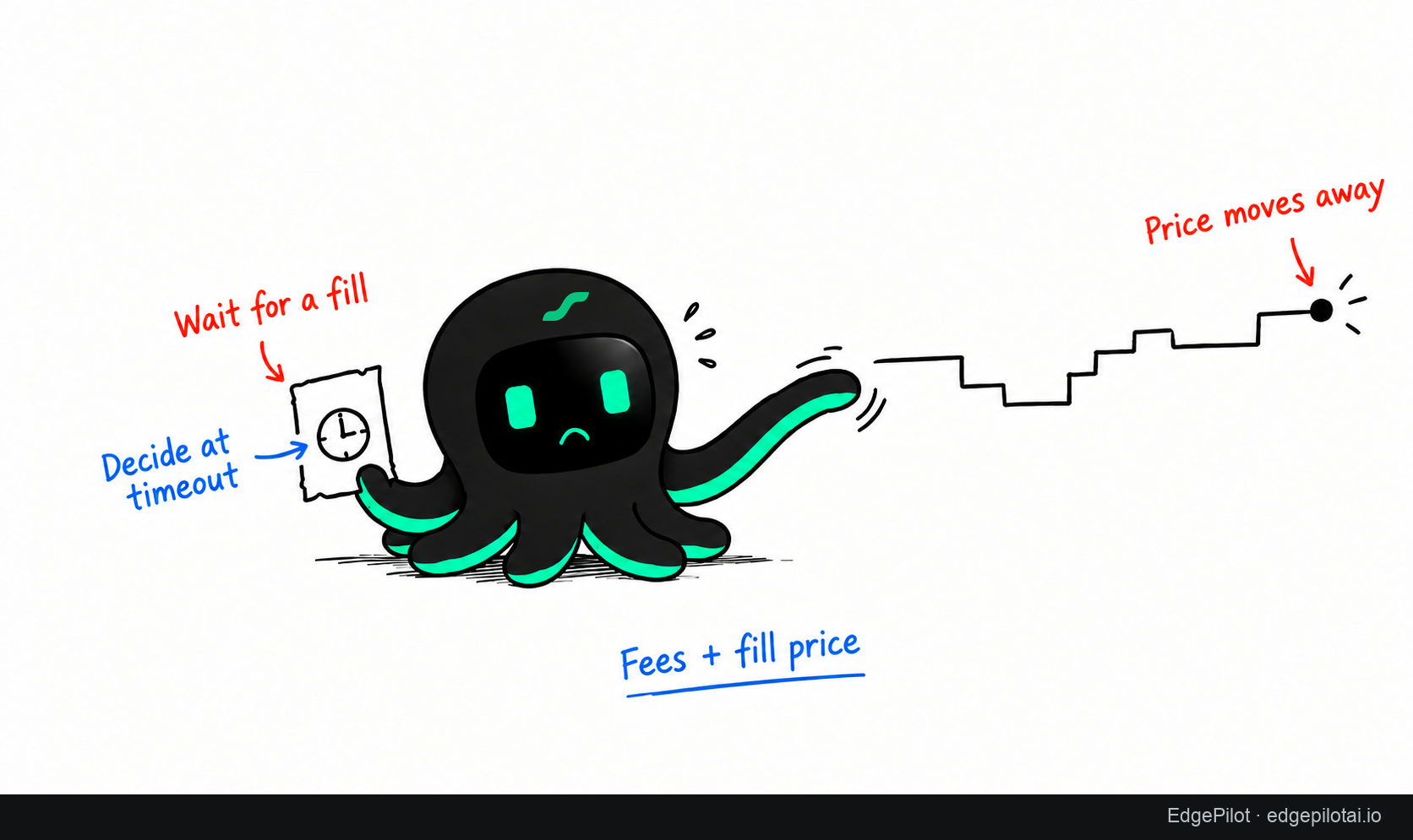 A lower fee comes with a wait. Compare the fee and the eventual fill price together.
