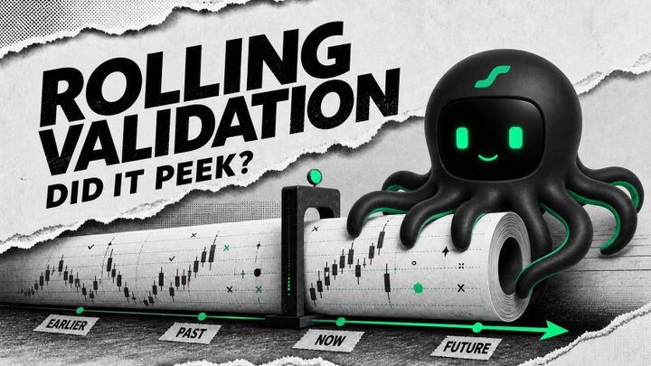 EdgePilot Octobot rolls a trading backtest through earlier, past, present, and future periods while checking whether the strategy peeked at later data