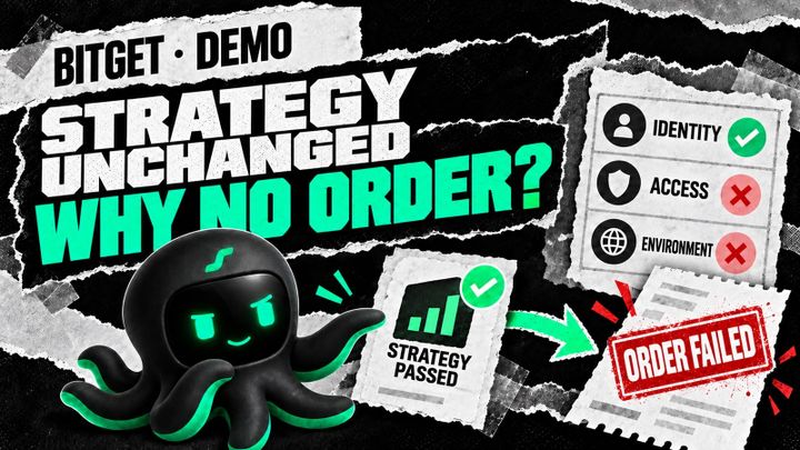 Bitget demo strategy passes while identity, access, or environment blocks the order