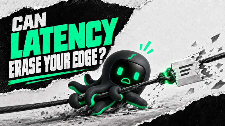 Octobot holds an order slipping along a rope, illustrating how execution delays can erode a thin edge