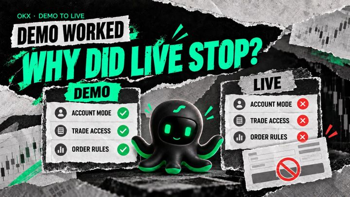 OKX demo and live setup comparison across account mode, trade access, and order rules