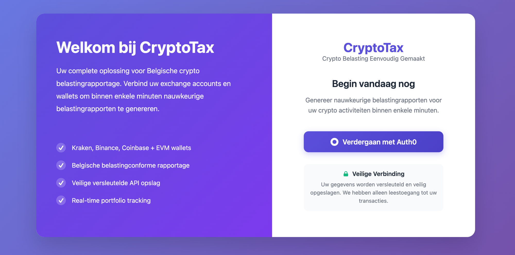 Cryptotax account aanmaken stappenplan voor Belgische gebruikers