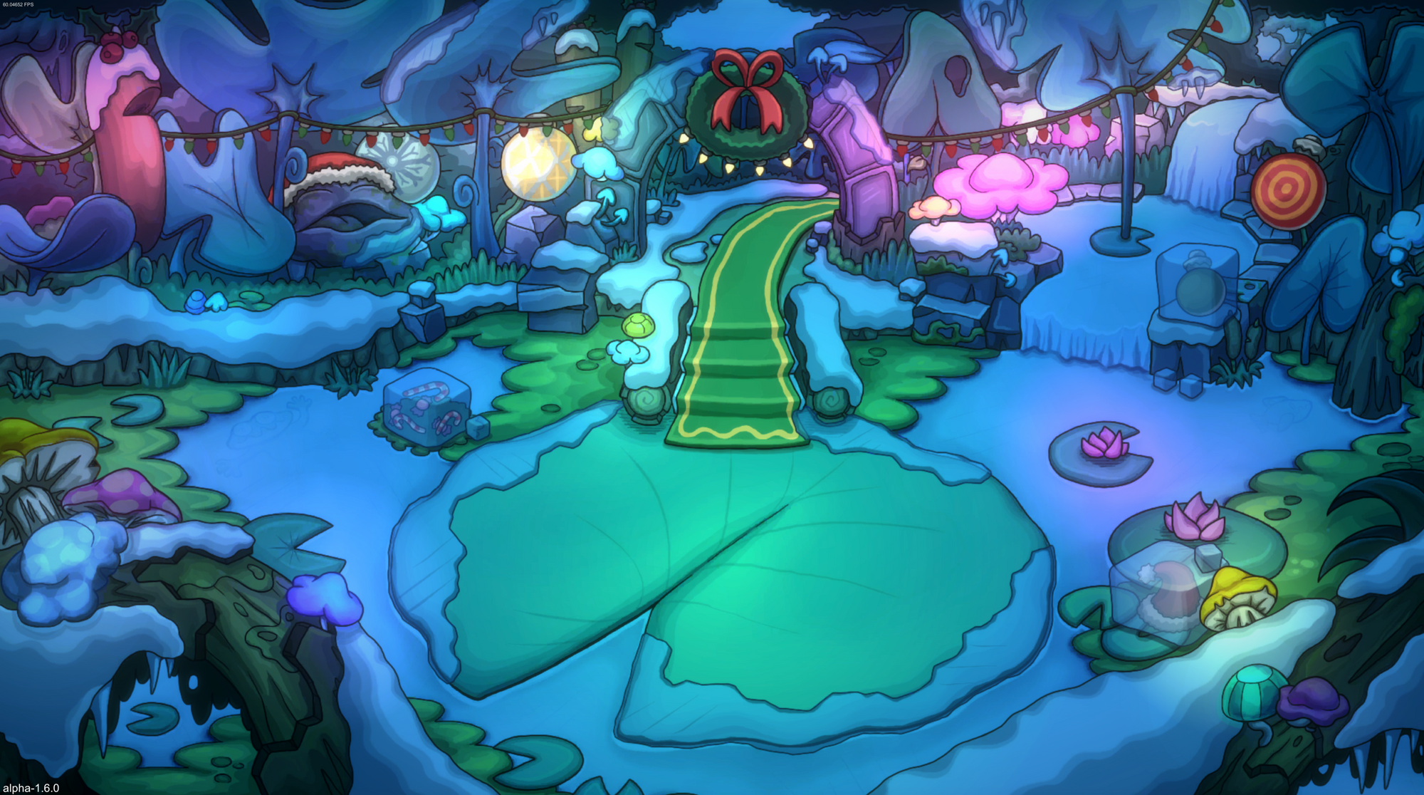 frog paradise swamp during christmas party