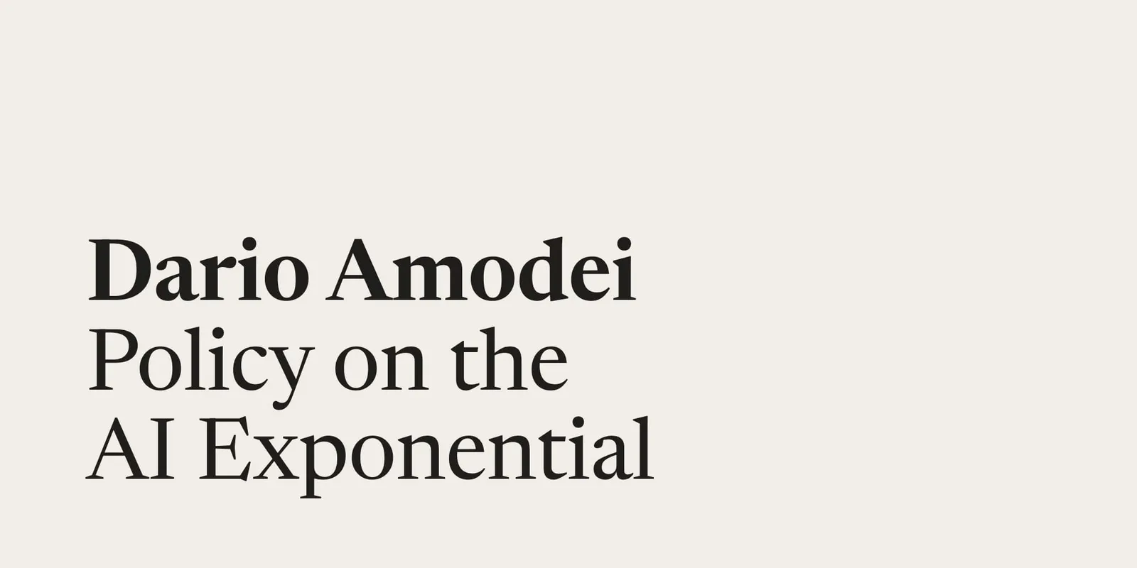 Amodei publica 'Policy on the AI Exponential' y pide testing obligatorio para modelos frontera