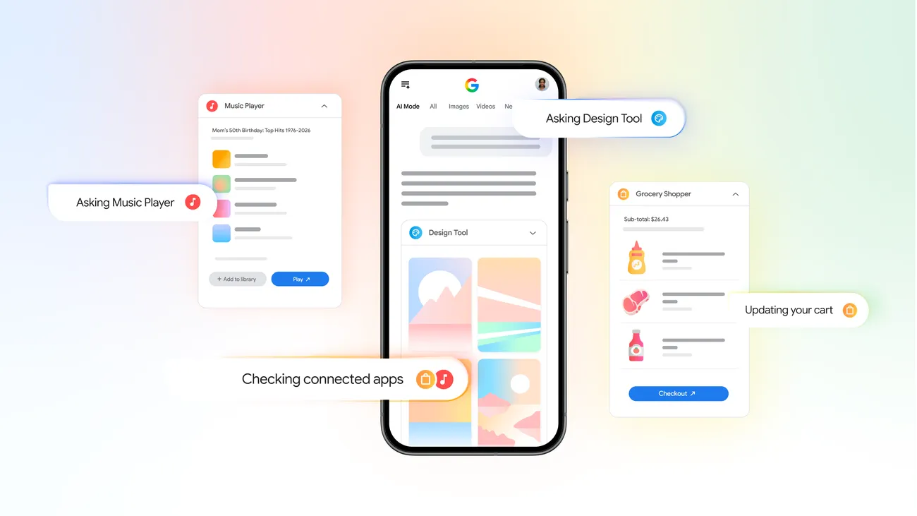 Google conecta el Modo IA con Canva, Instacart y YouTube Music en EE. UU.
