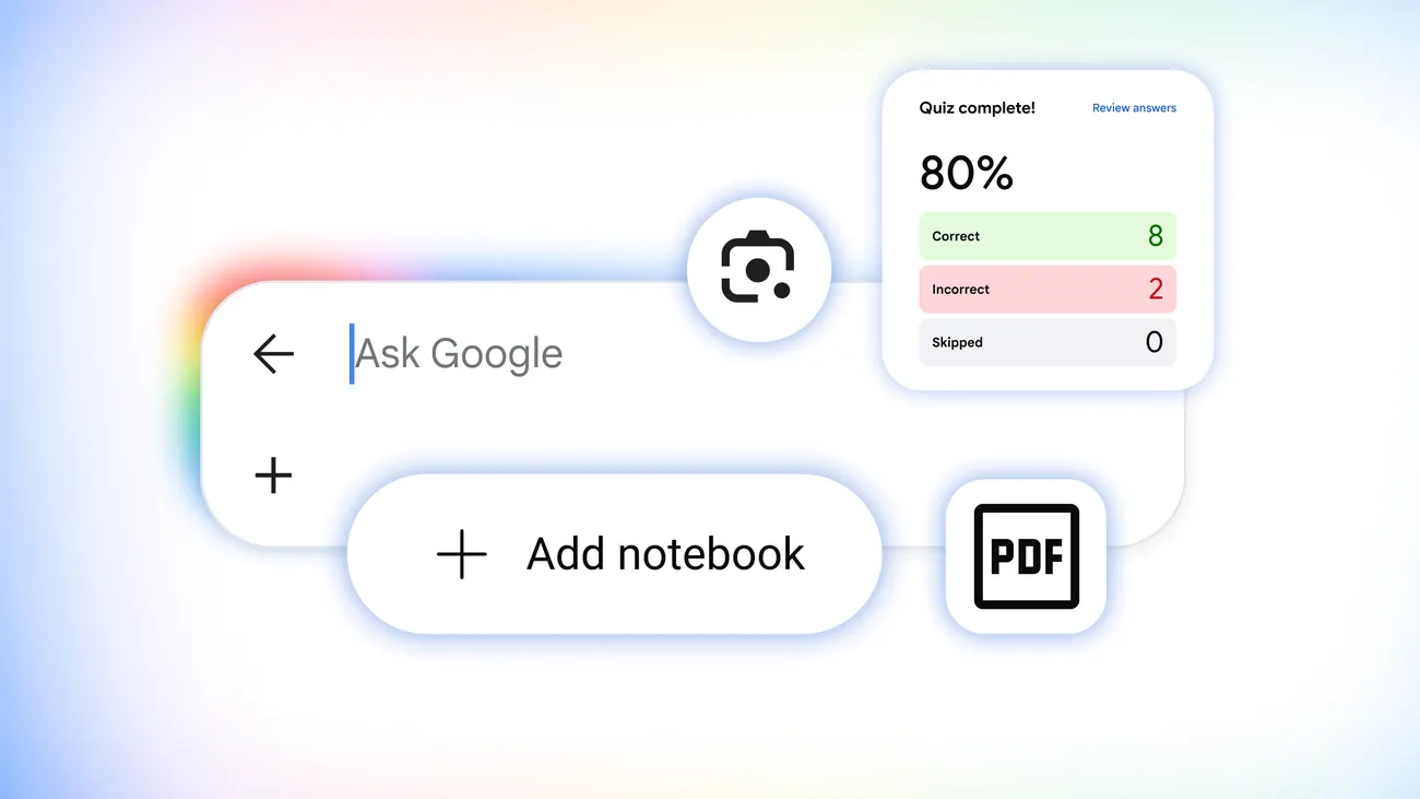 Google mete cinco herramientas de estudio en Search y Gemini, gratis y con Notebooks dentro del buscador