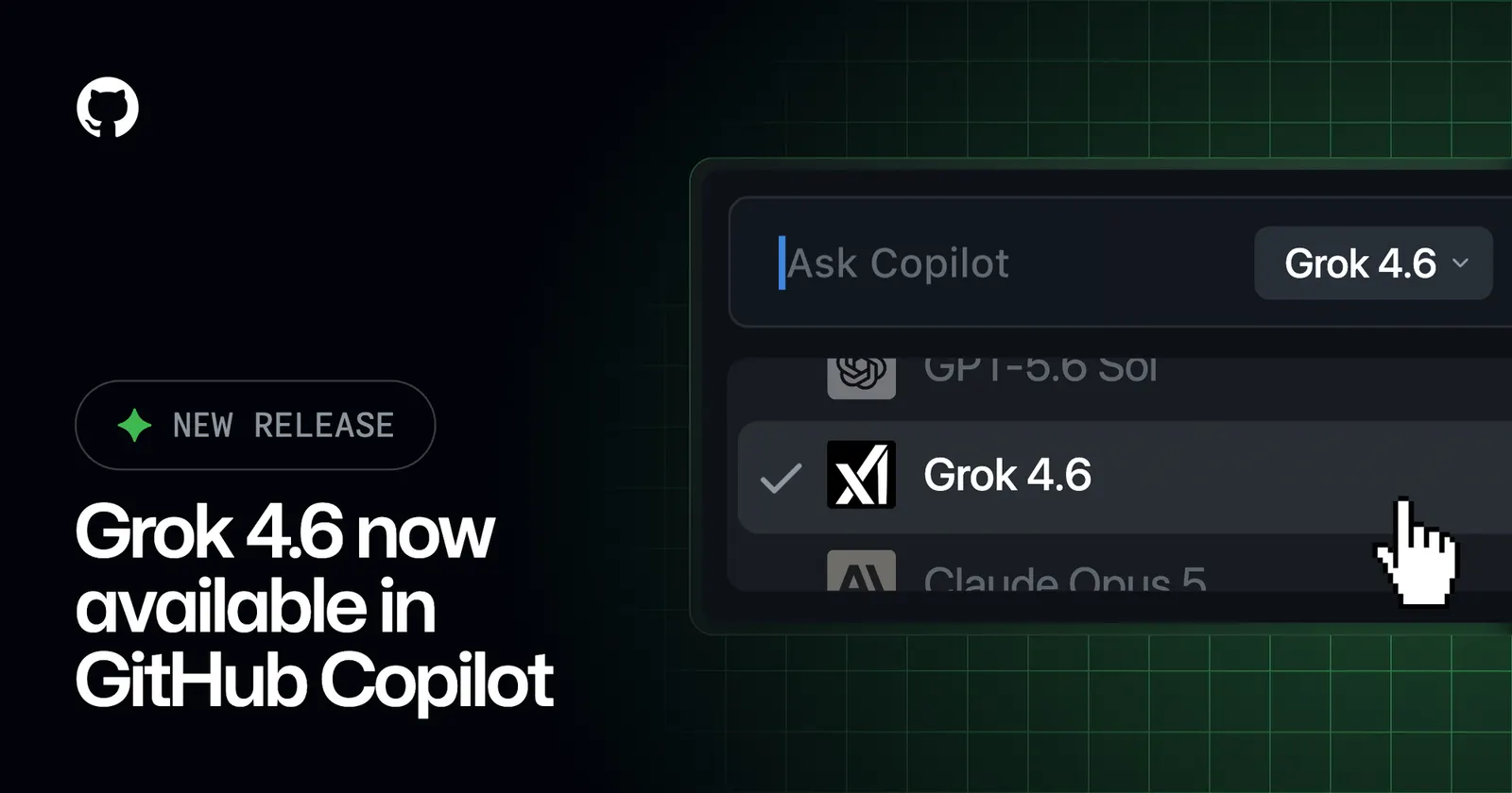 Grok 4.6 entra en GitHub Copilot por ocho frentes, incluidos JetBrains, Xcode y Eclipse