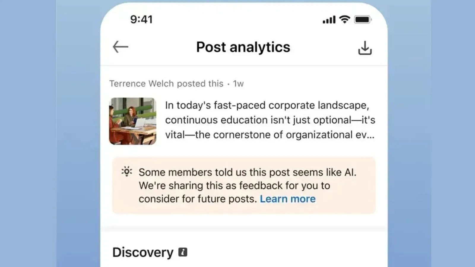 Un millón de personas han denunciado posts con el botón de IA de LinkedIn y sus vistas caen un 40%