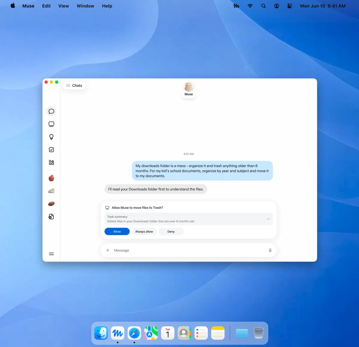 Muse llega al Mac y el agente de Meta ya toca tus archivos y tu correo