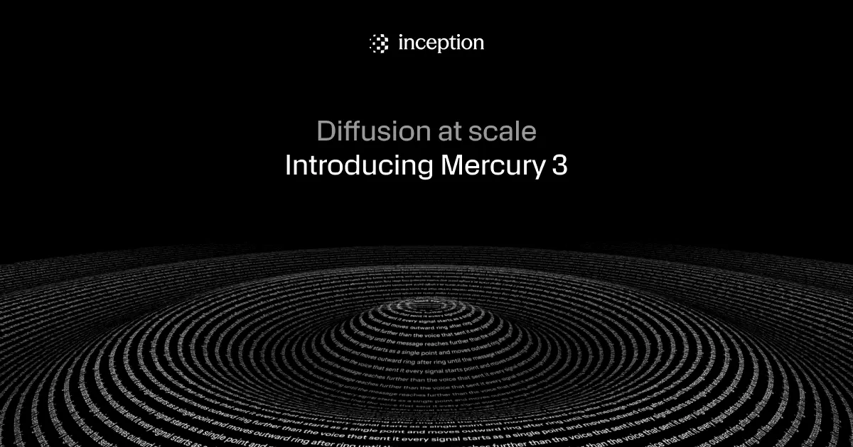 Mercury 3: un modelo de difusión a 1.068 tokens por segundo