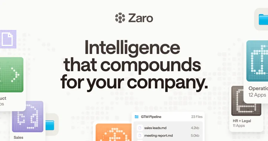 Zaro convierte datos dispersos de empresa en apps a medida, equipo de Poly.ai y Convergence (ex-Salesforce)