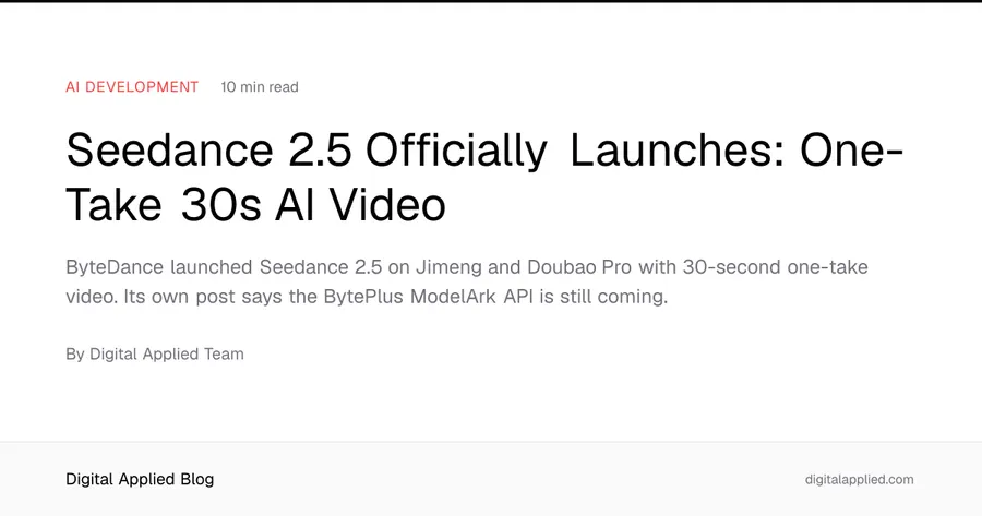 ByteDance lanza Seedance 2.5: 30 segundos de vídeo en una toma y 50 referencias