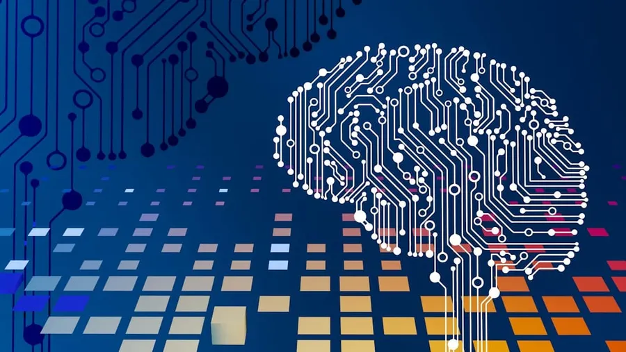 Ilustración de un cerebro hecho de circuitos