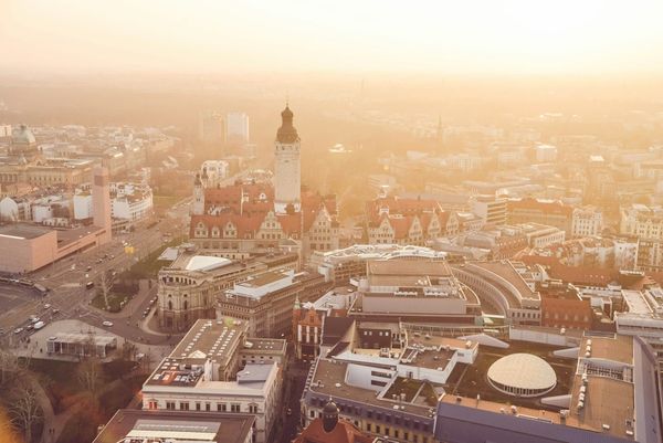 Leipziger Innenstadt aus der Luft