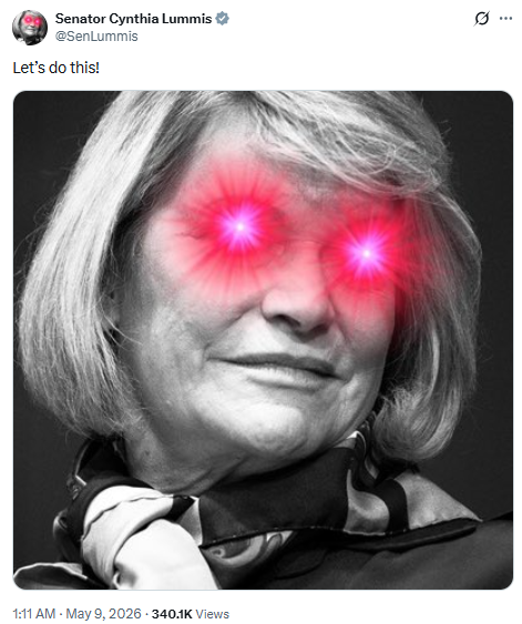 Senator Cynthia Lummis updates her X profile with Bitcoin laser eyes