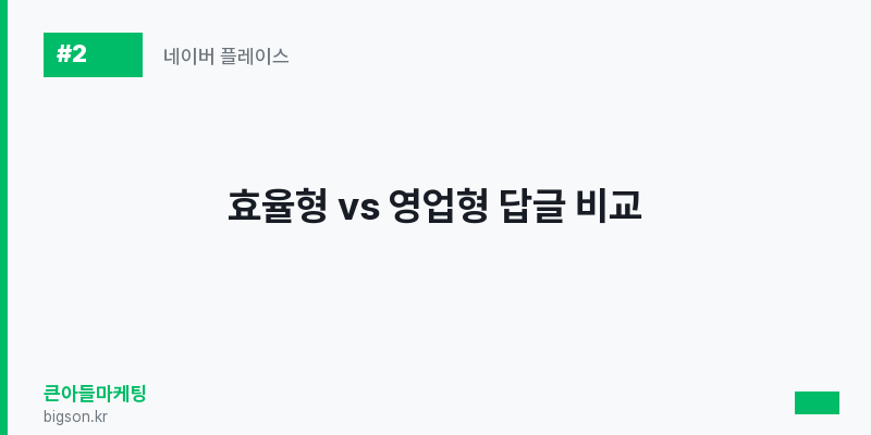 효율형 vs 영업형 답글 비교