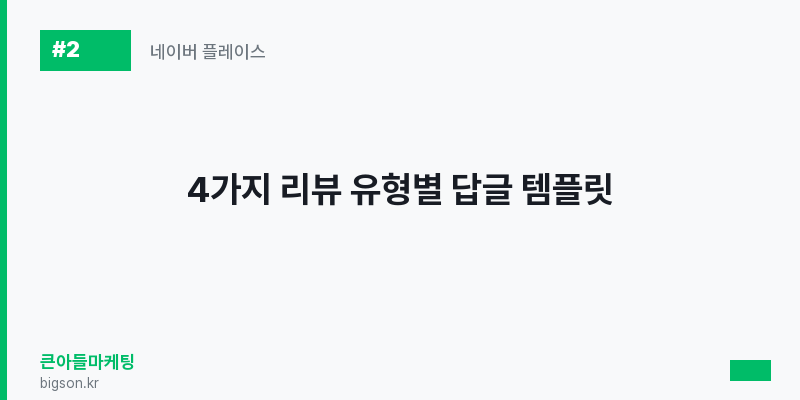4가지 리뷰 유형별 답글 템플릿