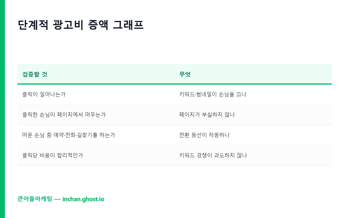 단계적 광고비 증액 그래프