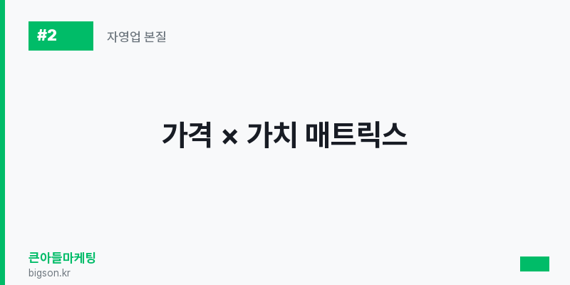 가격 × 가치 매트릭스