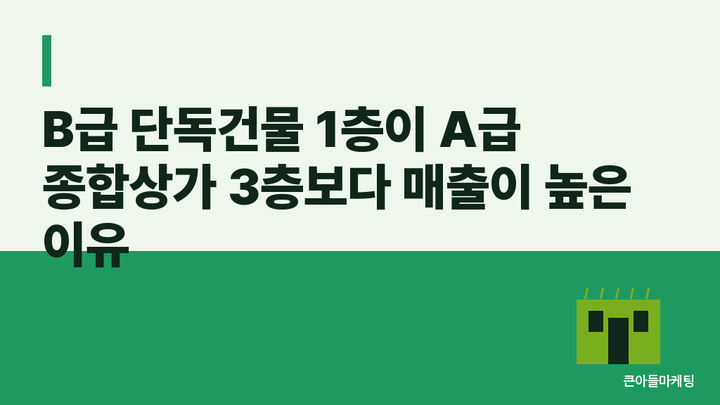 A급 상가 3층 vs B급 단독건물 1층 매출·마진 비교
