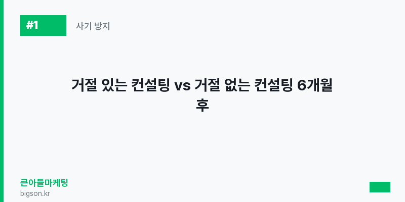 거절 있는 컨설팅 vs 거절 없는 컨설팅 6개월 후