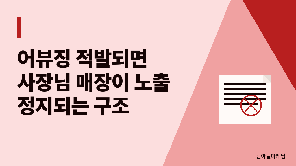 어뷰징 적발 후 매장 노출 정지 흐름