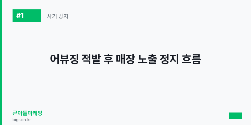 어뷰징 적발 후 매장 노출 정지 흐름