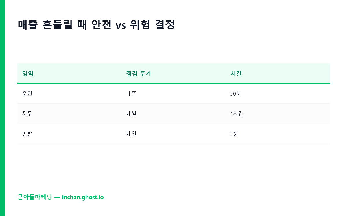 매출 흔들릴 때 안전 vs 위험 결정