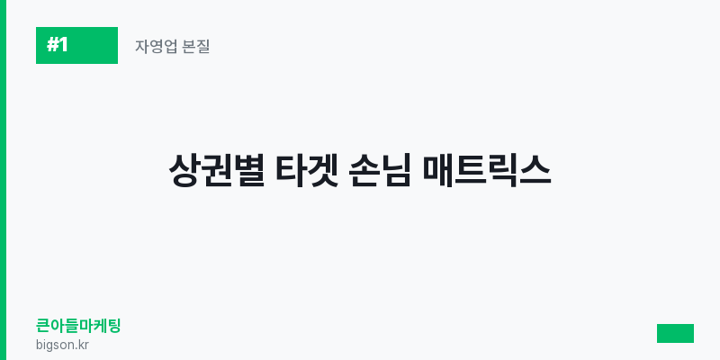 상권별 타겟 손님 매트릭스