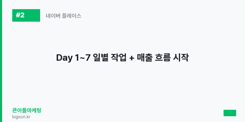 Day 1~7 일별 작업 + 매출 흐름 시작