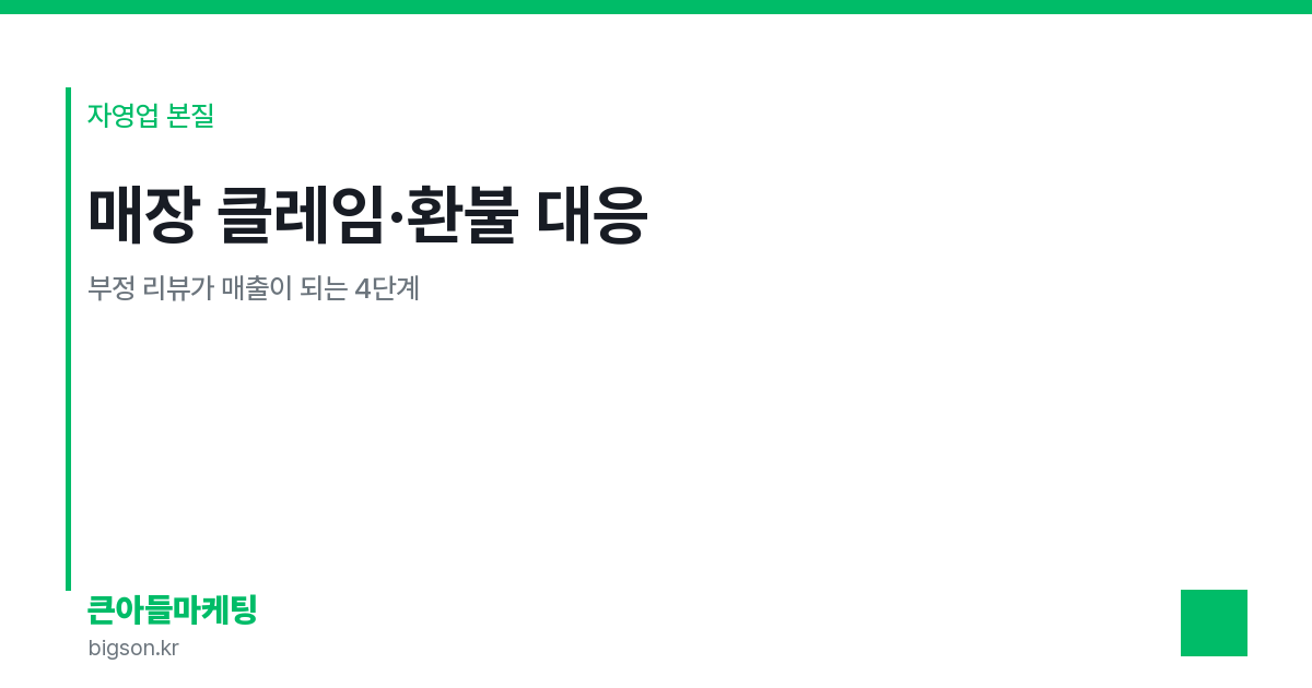 매장 클레임·환불 대응 — 부정 리뷰가 매출이 되는 4단계