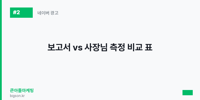 보고서 vs 사장님 측정 비교 표