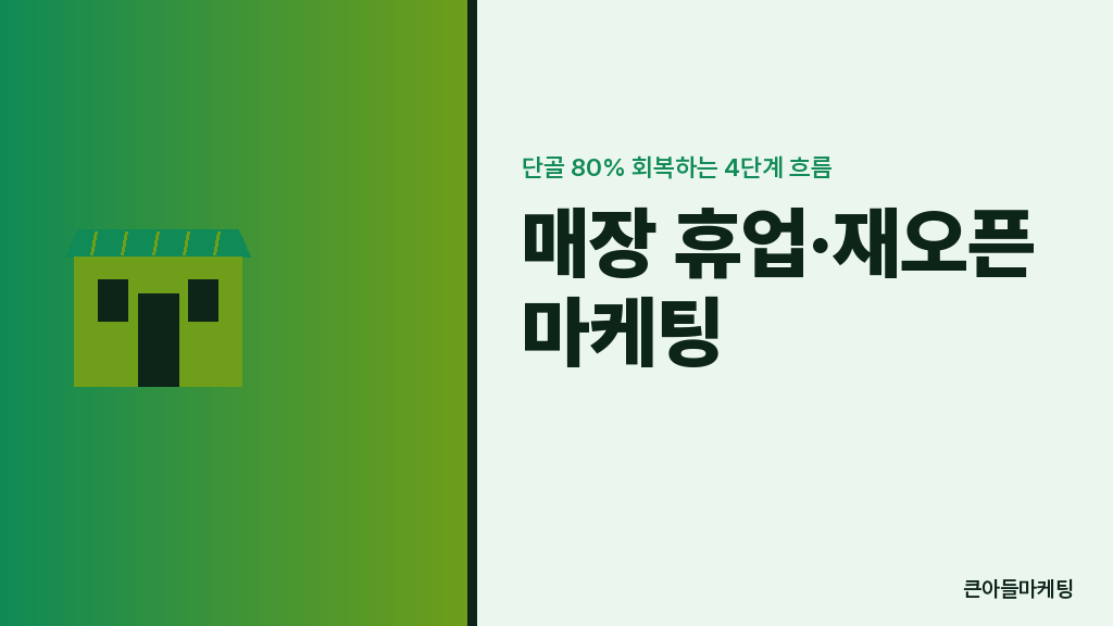 휴업 흐름이 있는 매장 vs 없는 매장 단골 회복률
