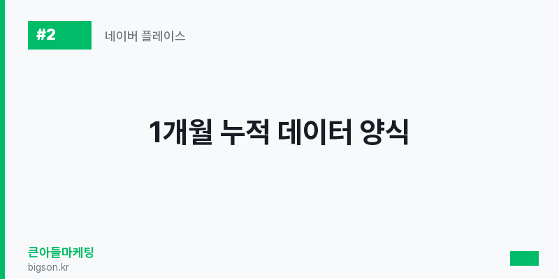 1개월 누적 데이터 양식