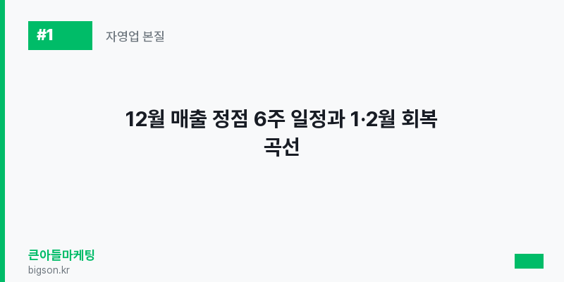 12월 매출 정점 6주 일정과 1·2월 회복 곡선
