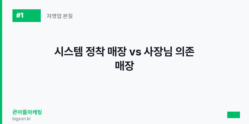 시스템 정착 매장 vs 사장님 의존 매장