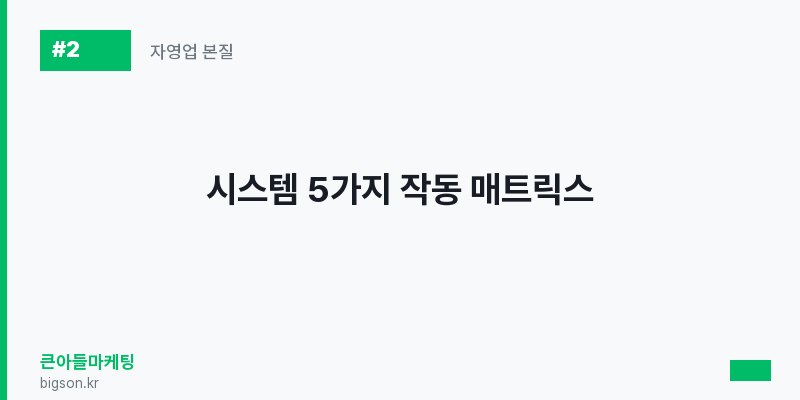 시스템 5가지 작동 매트릭스