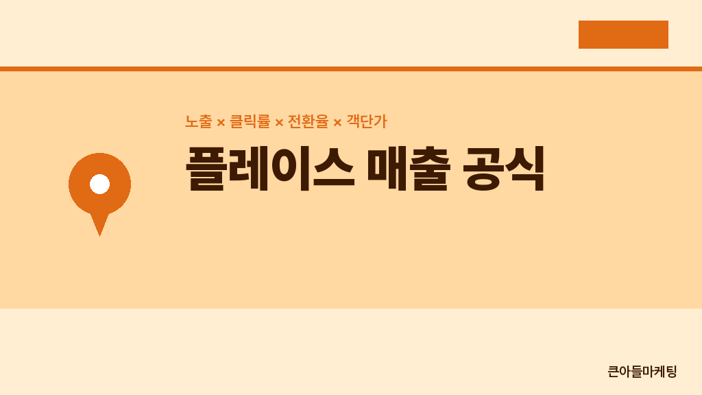플레이스 매출 공식 — 노출 × 클릭률 × 전환율 × 객단가