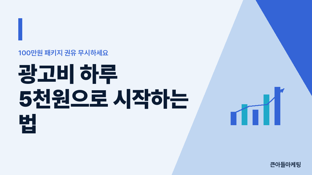 광고비 하루 5천원으로 시작하는 법 — 100만원 패키지 권유 무시하세요