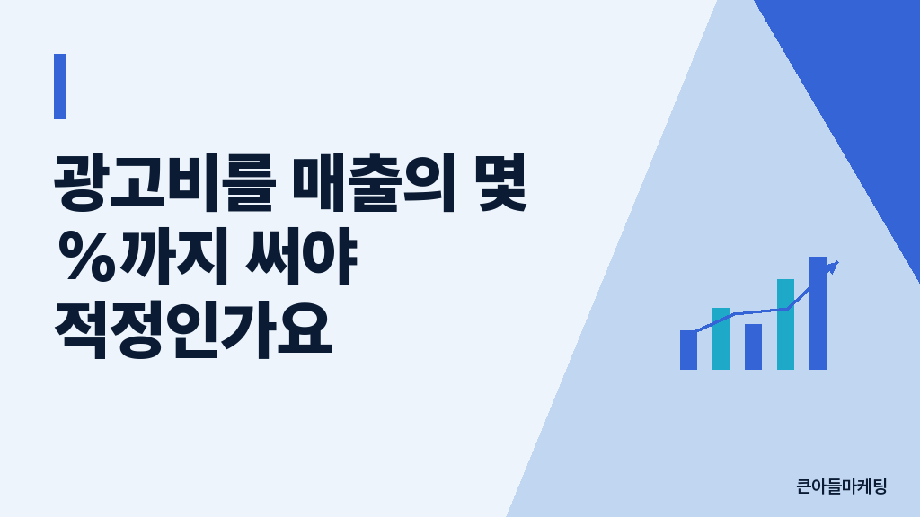 광고비를 매출의 몇 %까지 써야 적정인가요