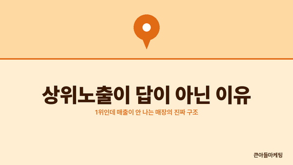 상위노출이 답이 아닌 이유 — 1위인데 매출이 안 나는 매장의 진짜 구조