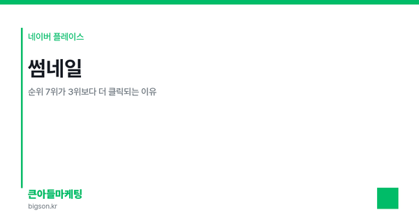썸네일 — 순위 7위가 3위보다 더 클릭되는 이유