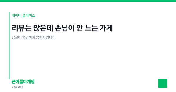 리뷰는 많은데 손님이 안 느는 가게 — 답글이 영업하지 않아서입니다