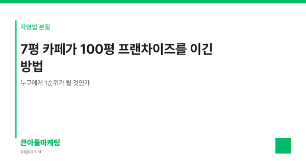 7평 카페가 100평 프랜차이즈를 이긴 방법 — 누구에게 1순위가 될 것인가