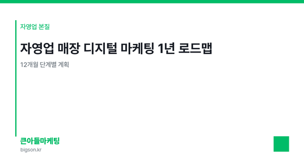자영업 매장 디지털 마케팅 1년 로드맵 — 12개월 단계별 계획