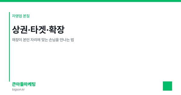 상권·타겟·확장 — 매장이 본인 자리에 맞는 손님을 만나는 법