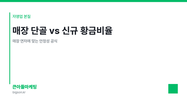 매장 단골 vs 신규 황금비율 — 매장 연차에 맞는 안정성 공식