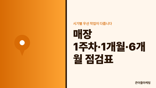 매장 1주차·1개월·6개월 점검표 — 시기별 우선 작업이 다릅니다