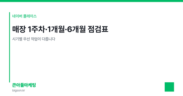 매장 1주차·1개월·6개월 점검표 — 시기별 우선 작업이 다릅니다